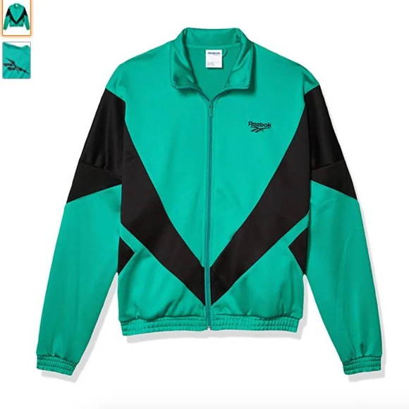NWT Reebok Classics Vector Track Jacket unisex Size XS green - Picture 2 of 7
